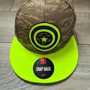NWT Men’s Under Armour Alter Ego Captain America Mesh Snapback OS (Rare 2014)